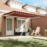 Retractable Awning Manual Orange and brown 400 x 300 cm Fabric 3330507