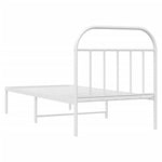 Metal Bed Frame without Mattress with Headboard White 90x190cm 353676