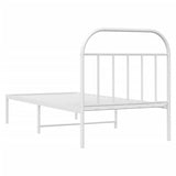 Metal Bed Frame without Mattress with Headboard White 90x190cm 353676