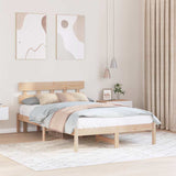 Bed Frame with Headboard Brown 140 x 190 cm Solid Pine wood 872170