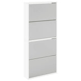 Shoe Cabinet 4-Layer Mirror White 63x17x134 cm 273936