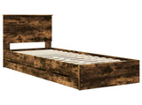 Bed Frame with Drawer Smoked Oak 75 x 190 cm Engineer Wood 3411170