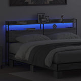 Headboard with Shelf Grey sonoma 200 cm Engineered wood 859718