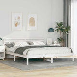Bed Frame White 200 x 200 cm Solid Pine Wood 872360
