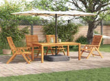 Garden Dining Set Folding 5 pcs Brown Solid Acacia Wood 3375624