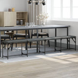 Dining Bench Dark Grey 248x32x45 cm Steel and Fabric 835228