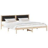 Bed Frame with Headboard Black 200 x 200 cm Solid Pine Wood 3394235