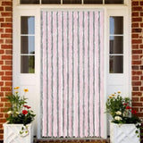 Fly Curtain Silver Grey and Pink 100x220 cm Chenille 377365
