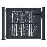 Garden Gate Anthracite 100x75 cm Steel Bamboo Design 153178