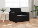 Folding Sofa Bed Black 74 x 77 x 81 cm Faux Leather 42030492