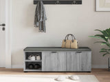 Hall Bench with Cushion with Shelf Grey Sonoma 100 x 38 x 46 cm 891517