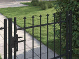 Fence Gate "BOXTEL" Single Door with Spike Top Steel 1x1 m Black 146032