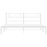 Metal Bed Frame without Mattress with Headboard White 180x200cm 372330