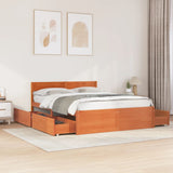 Bed Frame without Mattress Wax Brown 160x200 cm Solid Wood Pine 3282344