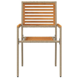 Garden Stacking Chairs 2 pcs Brown and Beige 42006824