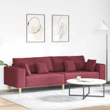 Fabric Sofa with Cushion Wine Red 208 cm Fabric 3335146