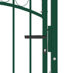 ZNTS Fence Gate with Arched Top Steel 100x125 cm Green 146364