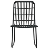 Dining Set Black Poly rattan, powder-coated steel, glass 3060253