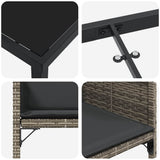 Garden Dining Set with Cushion 5 pcs Grey Poly Rattan 3380012