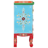 321667 Hand Painted Bedside Cabinet 40x30x60 cm Solid Mango Wood