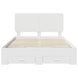 Bed Frame with Headboard White 140 x 200 cm Engineered Wood 3412774