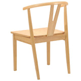 Dining Chair 2 pcs Natural Solid Rubber Wood 42020405