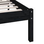 Bed Frame without Mattress Black Solid Wood 120x200 cm 810146