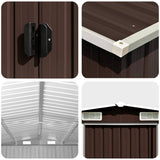 Garden Shed Brown 257x990x181 cm Galvanised steel 47039
