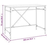 Desk Grey Sonoma 100x50x75 cm Engineered Wood and Iron 826722