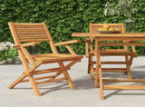 Folding Garden Chair Set of 2 Natural Teak Solid teak wood 362762