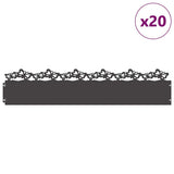 Lawn Edgings 20 pcs Black 103 x 0.05 x 22 cm Steel 874808
