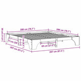 Bed Frame Wax Brown 200 x 200 cm Solid Pine Wood 872934