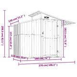 Garden Shed Green 270x130x208.5 cm Galvanised Steel 316242
