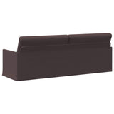 3 Seater Sofa Dark Brown 220 x 81 x 82 cm Fabric 42041143