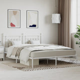 Metal Bed Frame without Mattress with Headboard White 180x200cm 353590