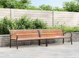 Garden Bench Brown 231 cm Wood and Powder-coated Steel 366539