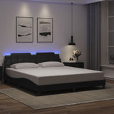 Bed Frame with LED without Mattress "Zadar" Black 180x200 cm 3214124