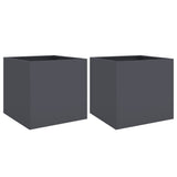 Planters 2 pcs Anthracite 49x47x46 cm Steel 841564