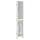 Room Divider 3 Panels White Solid Wood Paulownia 358671