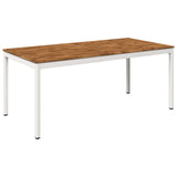 Garden Dinner Table Natural and White 180 x 88.5 x 75 cm 901326