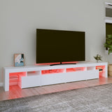 TV Cabinet with LED Lights White 260x36.5x40 cm 3152818