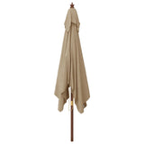 Garden Parasol with Wooden Pole Taupe 300x300x273 cm 363194
