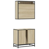 2 Piece Bathroom Furniture Set Sonoma Oak Engineered Wood 3300886