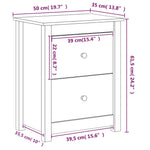 Bedside Cabinet 50x35x61.5 cm Solid Wood Pine 813679