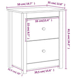 ZNTS Bedside Cabinets 2 pcs 50x35x61.5 cm Solid Wood Pine 813680