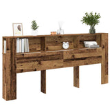 Headboard Cabinet with Shelf Old Wood 220 x 18.5 x 102.5 cm 862090