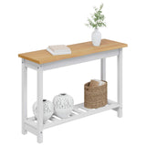 Console Table EKAI White 112 x 35 x 76 cm Solid Pine Wood 42037018
