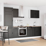 7 Piece Kitchen Cabinet Set Porto Black Engineered Wood 3314782