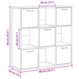 Bookshelf Artisan Oak 90x28x90 cm Engineered Wood 856059
