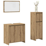 3 Piece Bathroom Furniture Set Artisan Oak Engineered Wood 3328564